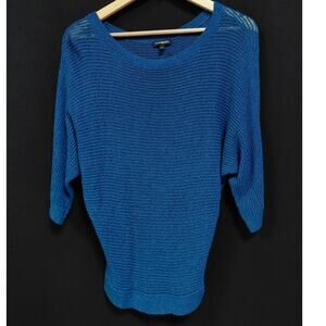 EXPRESS Blue Knit Top 3/4 Sleeve Women Size M